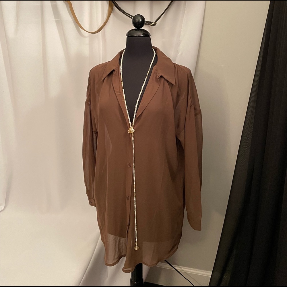 Missguided Chiffon Oversized Shirt